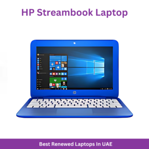 The Renewed Streambook Laptop features an 11.6-inch HD display, Intel Atom processor, 2GB RAM, and 32GB eMMC storage, offering a compact and budget-friendly solution for personal use.